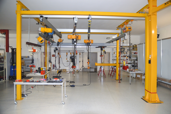 Testfeld für Hebetechnik bei Sauer-Automation Sachsen in Niederdorf